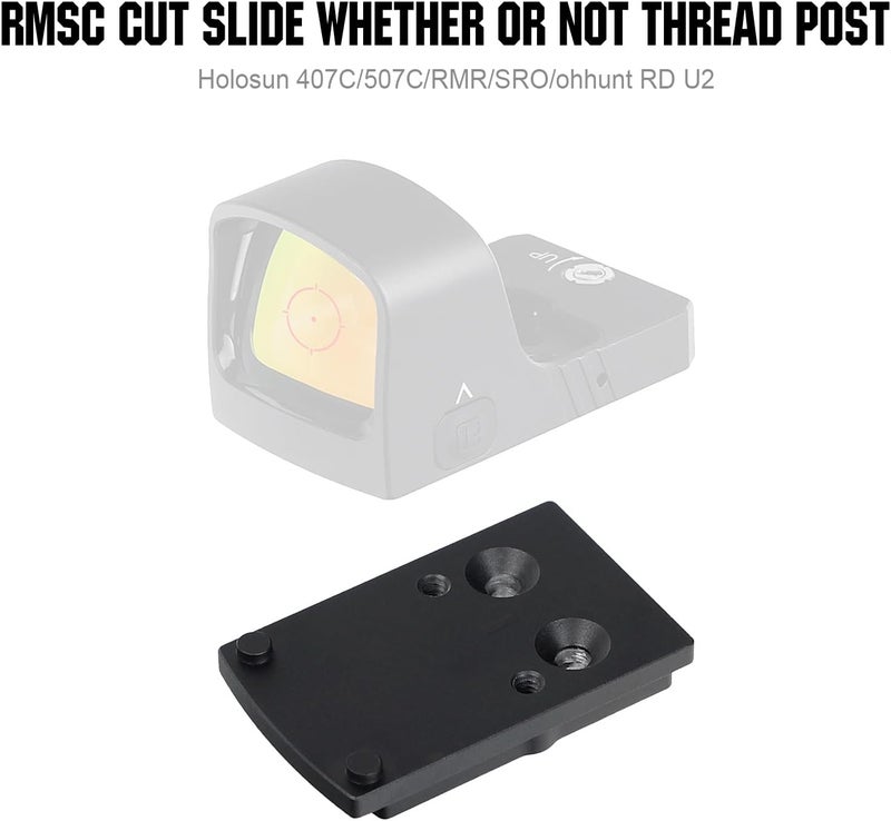 ohhunt Compatible with RMSC to RMR Adapter Plate for RMS Cut Slide to Suitable for RMR Footprint Red Dot Optic - Image 2